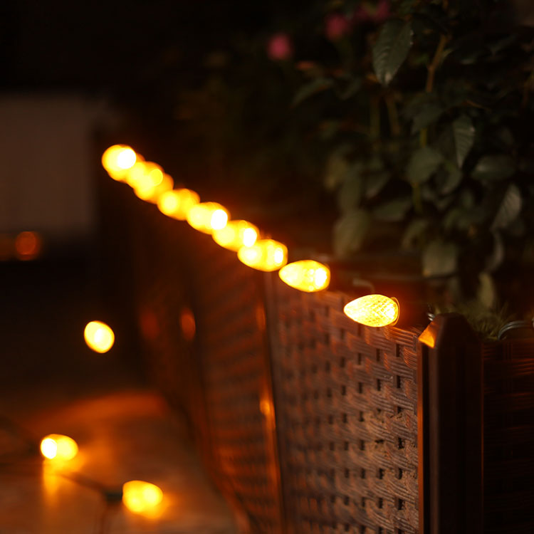C7 Minleon LED Lâmpadas de substituição Amarelo Lâmpada de Natal UL para uso externo à prova d'água