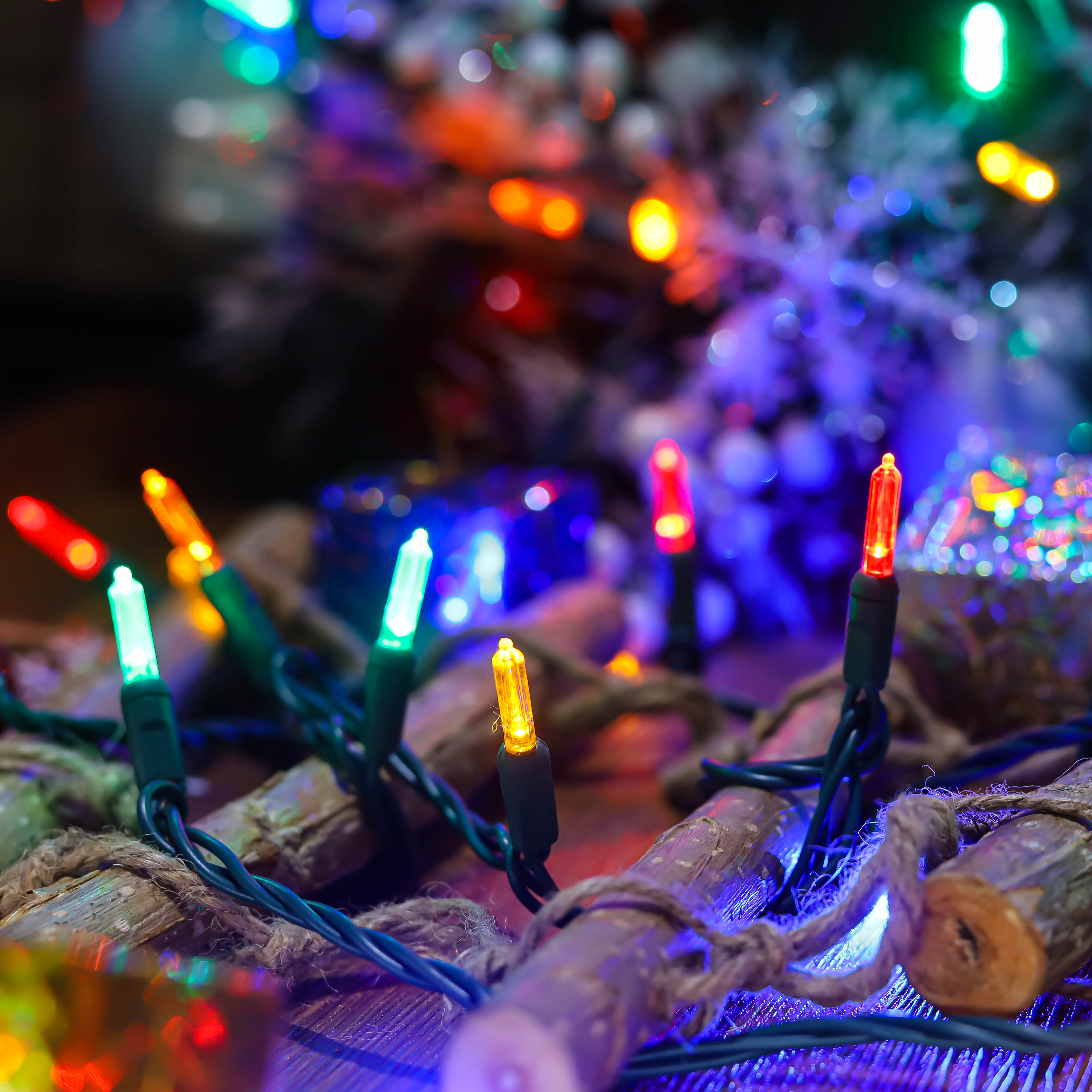 UL T5 LED Luzes de Natal Multi String Lights Verde Fio Conjunto de luzes à prova d'água ao ar livre