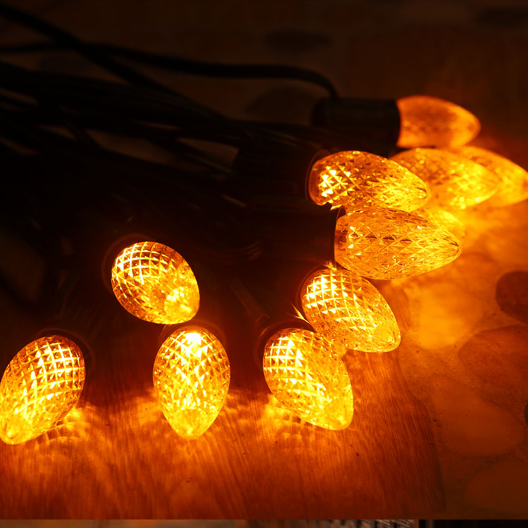 C7 Minleon LED Lâmpadas de substituição Amarelo Lâmpada de Natal UL para uso externo à prova d'água