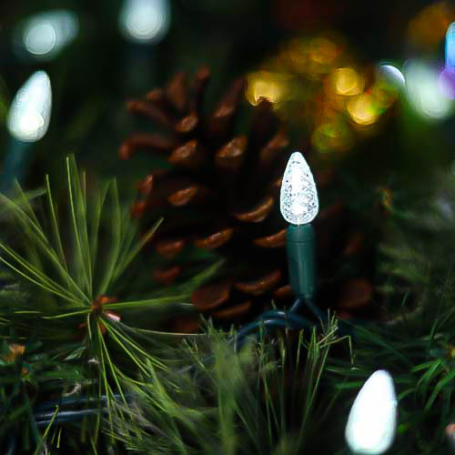 A corda do diodo emissor de luz da categoria comercial C3 do UL ilumina o uso exterior frio da luz do Natal branco