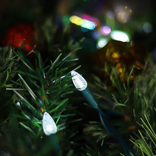 A corda do diodo emissor de luz da categoria comercial C3 do UL ilumina o uso exterior frio da luz do Natal branco