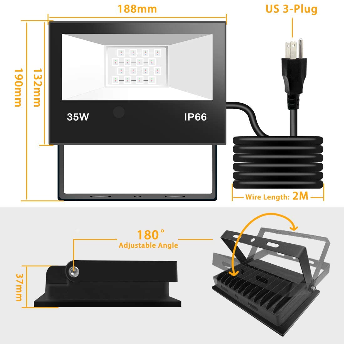 holofotes LED 35W RGB