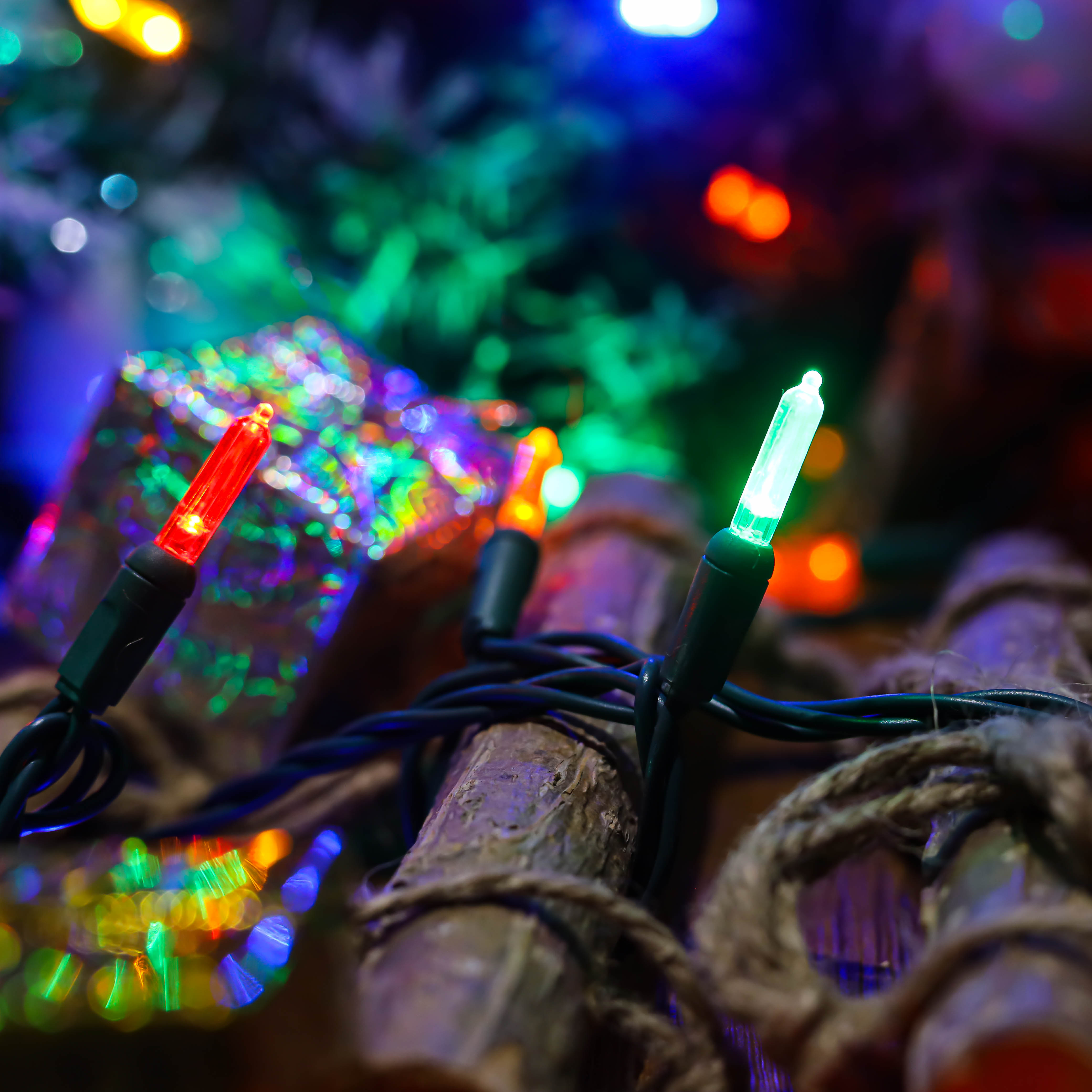 UL T5 LED Luzes de Natal Multi String Lights Verde Fio Conjunto de luzes à prova d'água ao ar livre