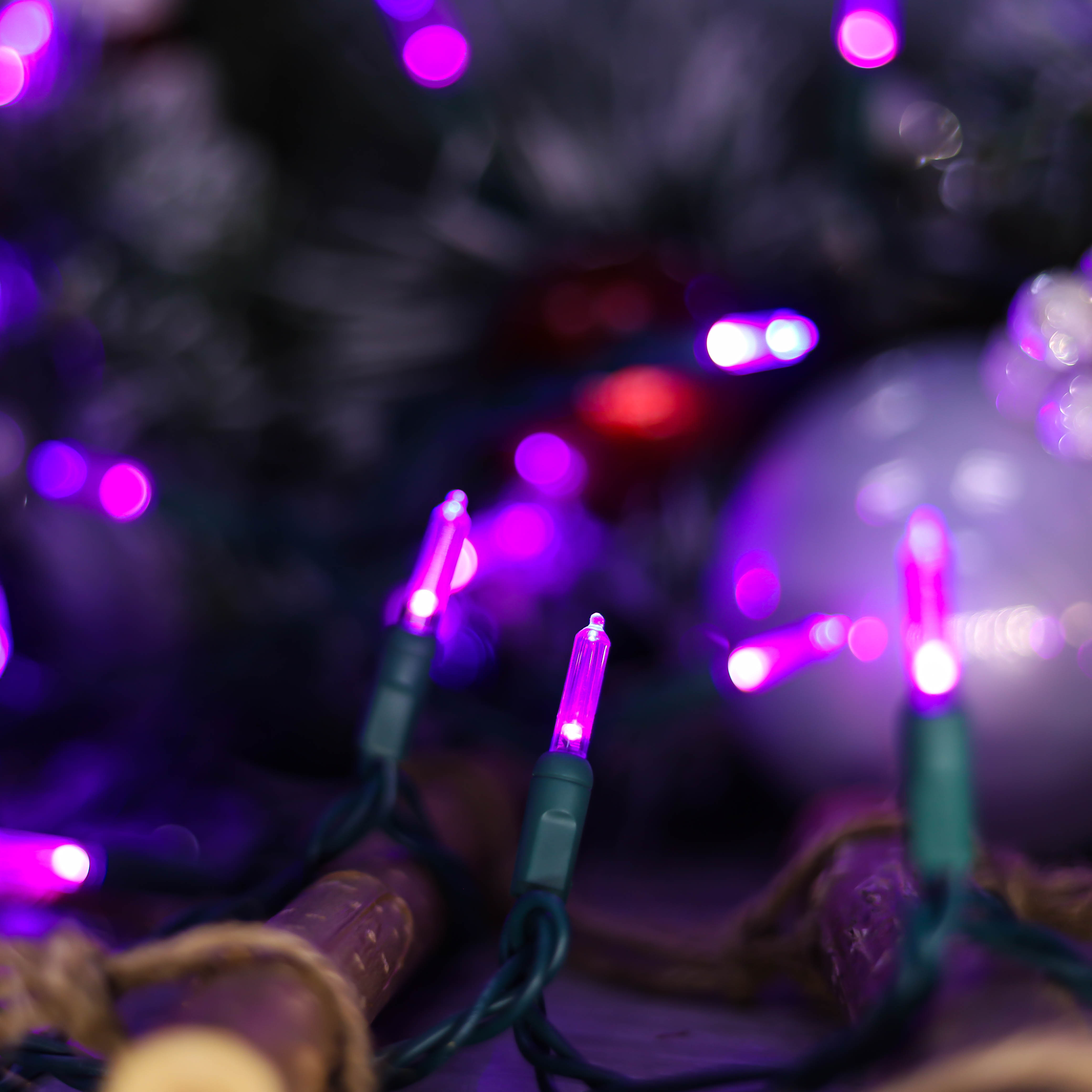UL T5 LED Luzes de corda Luz roxa de Natal Luz de Halloween