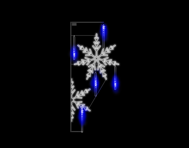 Motivo de luz de quadro de decoração de rua e Natal 2D LSM006
