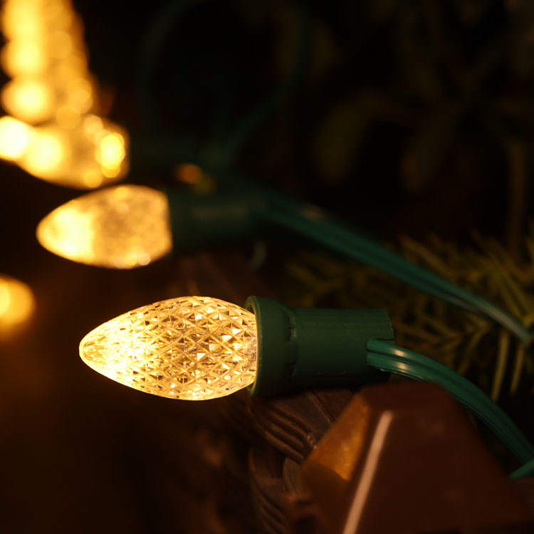 C7 Minleon LED Lâmpadas de substituição Amarelo Lâmpada de Natal UL para uso externo à prova d'água