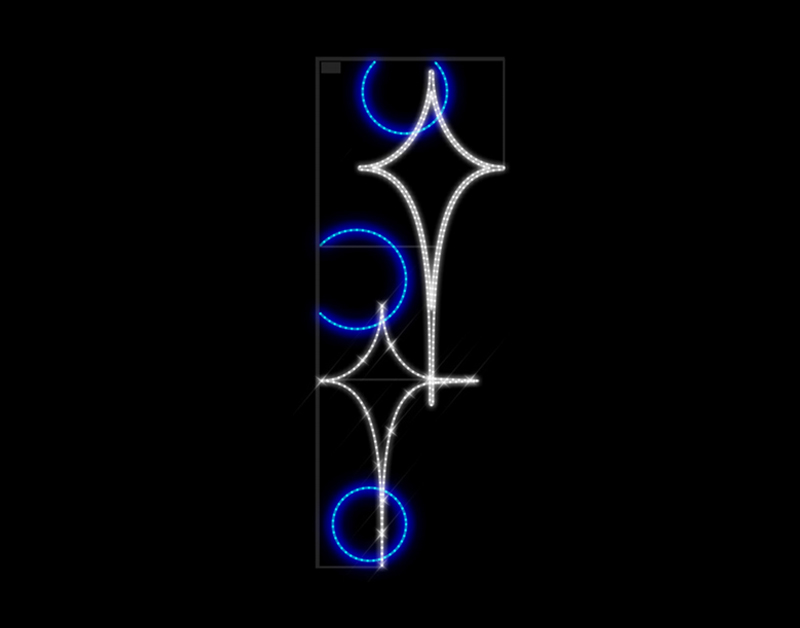 Motivo Street Display Decoração Branco e Azul LS M005