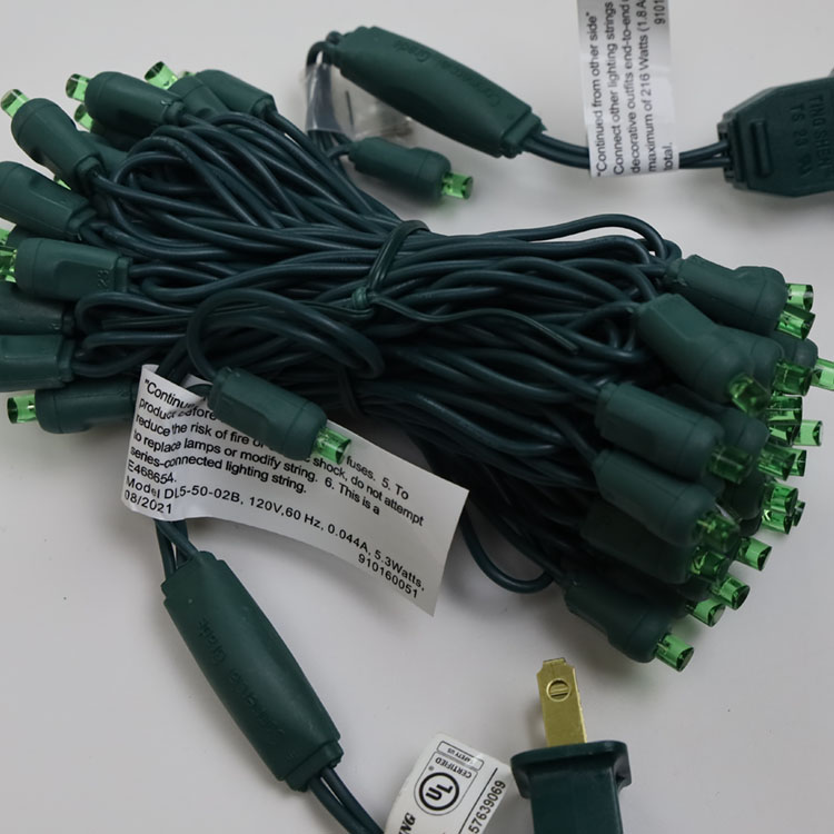 Mini luzes LED de ângulo amplo de 5MM Luz LED verde para decoração de Natal com certificação UL