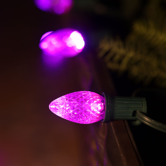 Lâmpadas de reposição LED C7 roxas 120V UL