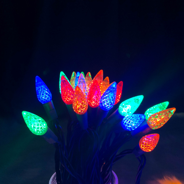 Luzes de Natal LED multi UL à prova d'água C6 morango 