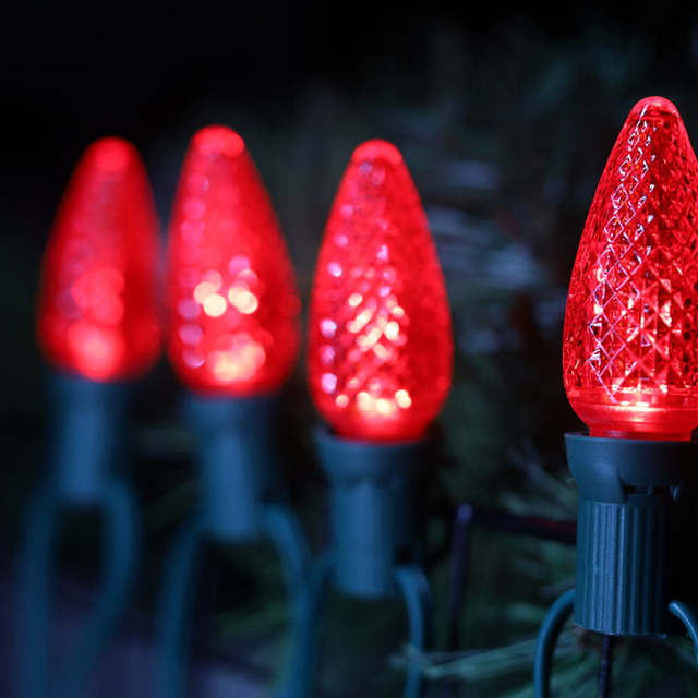 Lâmpadas LED de Natal vermelhas comerciais E17 C9