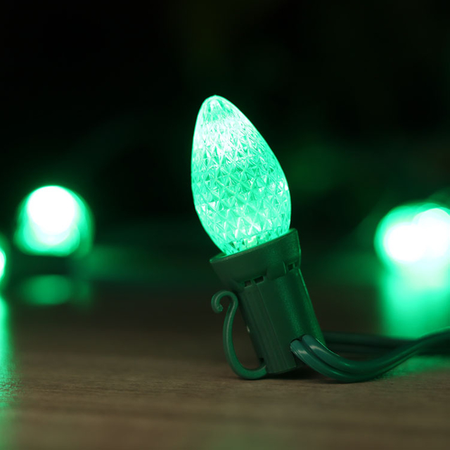 C7 Minleon LED Lâmpadas de substituição Verde Lâmpada de Natal UL à prova d'água externa