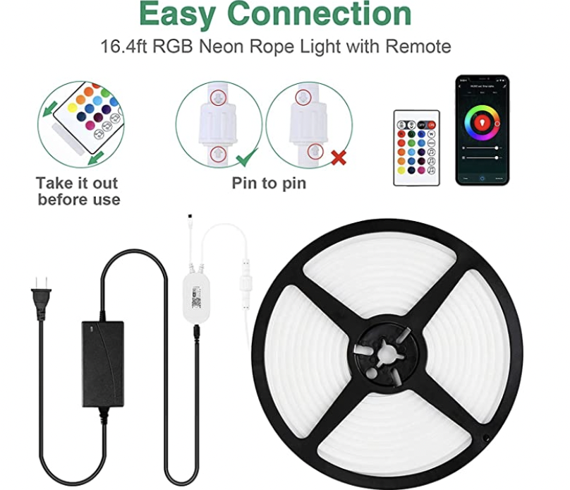 Luz de corda de néon 12V RGB