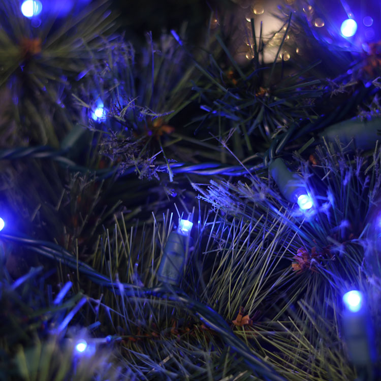 A corda do diodo emissor de luz do ângulo largo de 5MM mini ilumina o grupo azul da luz de Natal do UL exterior