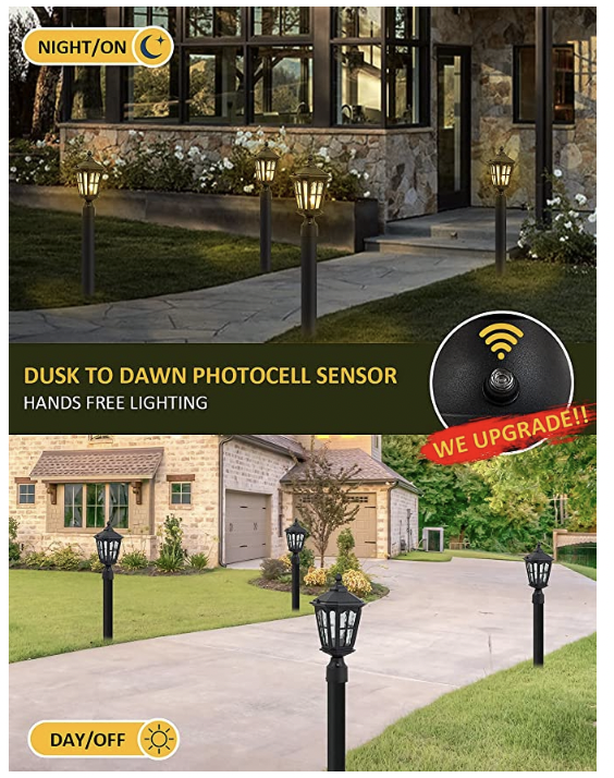 Dusk to Dawn Post Light externo com base de montagem em cais de 3 polegadas