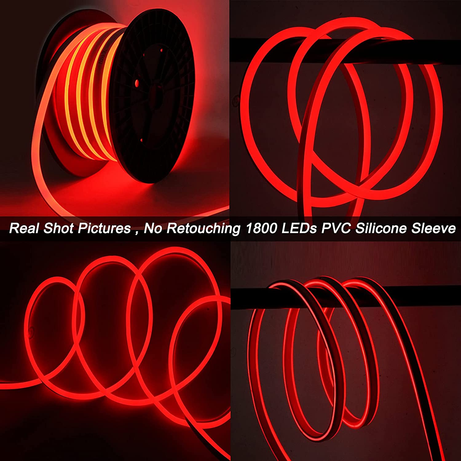 Luzes de corda de neon de 110v Red LED