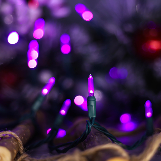 UL T5 LED Luzes de corda Luz roxa de Natal Luz de Halloween