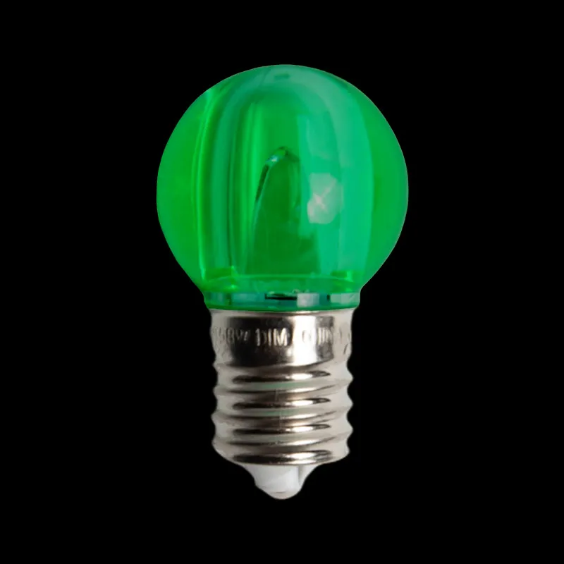 130V UL G30 E17 lâmpadas LED verdes transparentes lisas