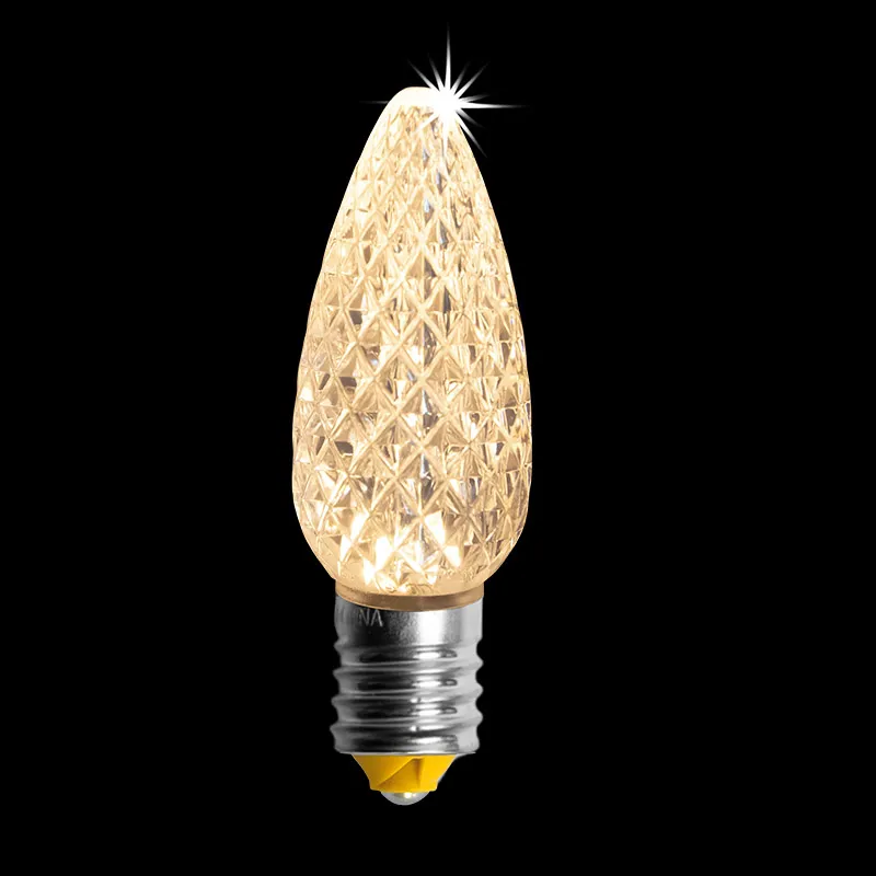 Lâmpada LED facetada C9 V2 - brilho branco quente do sol