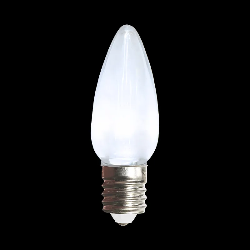 Lâmpada LED C9 transparente branca fria