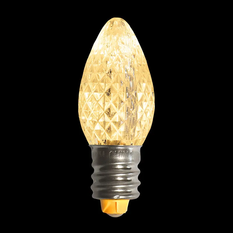 Lâmpada LED Facetada C7 – Sol Branco Quente