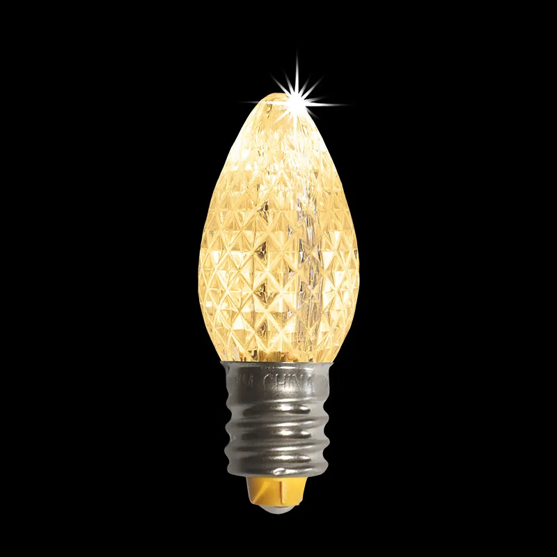 Lâmpada LED facetada C7 – brilho branco quente do sol