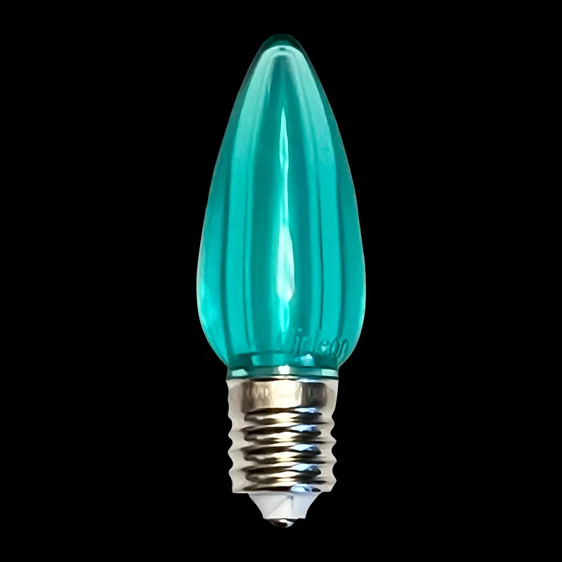 Lâmpada LED transparente C9 azul-petróleo
