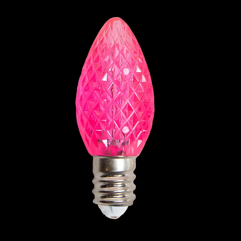 Lâmpada LED Facetada C7 – Rosa